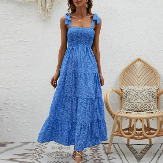 Informal Dresses | dresses for women Printed Fashionable Casual beach Blue front View