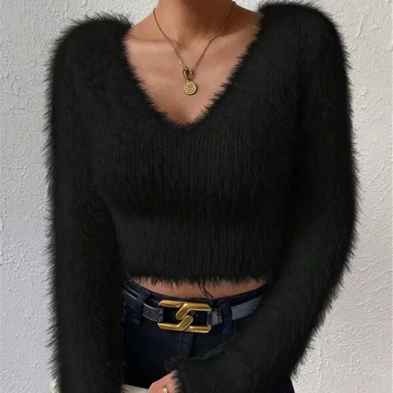 Women's Sweater Sexy V Neck Fashion Long Sleeve