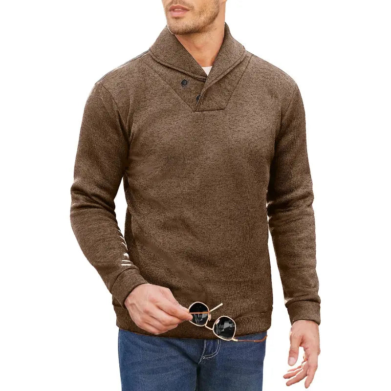 Autumn Mens Long Sleeve Half Turtleneck Coffee Sweaters