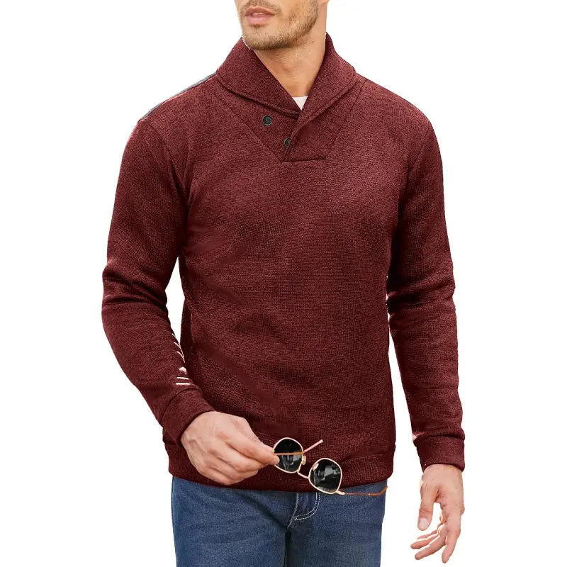 Autumn Mens Long Sleeve Half Turtleneck Wine Red Sweaters