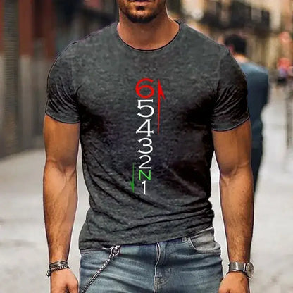Casual Men's T-Shirt Navy Summer Short Sleeve