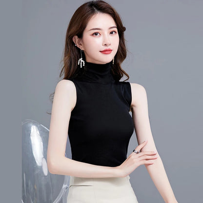 Going Out Tops | Summer Tops For Women Turtleneck Basic Sleeveless Lace
