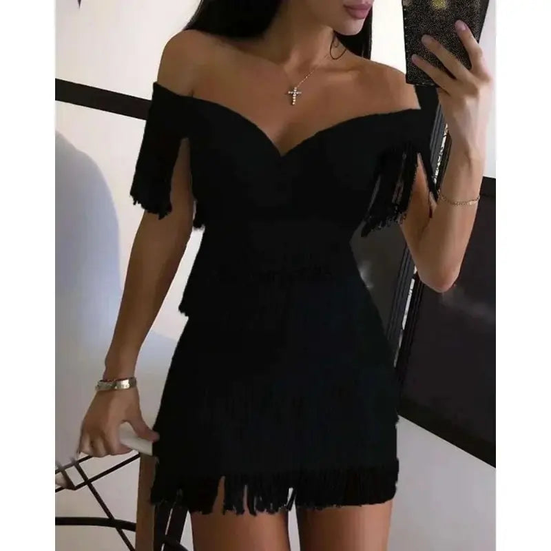 Women Wearing Black Evening Dresses