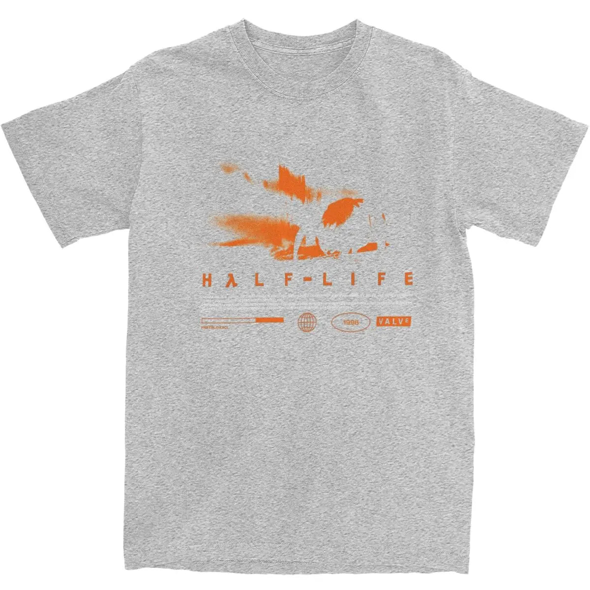 Men T Shirt Videogames HALFS LIFES Gray