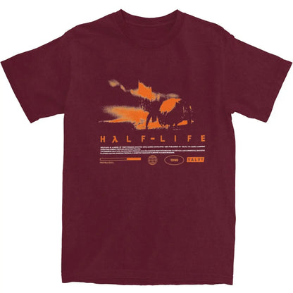 Men T Shirt Videogames HALFS LIFES V3 T-Shirts Trendy Cool Summer Tees Funny Print Pure Cotton Tops Plus Size 5XL
