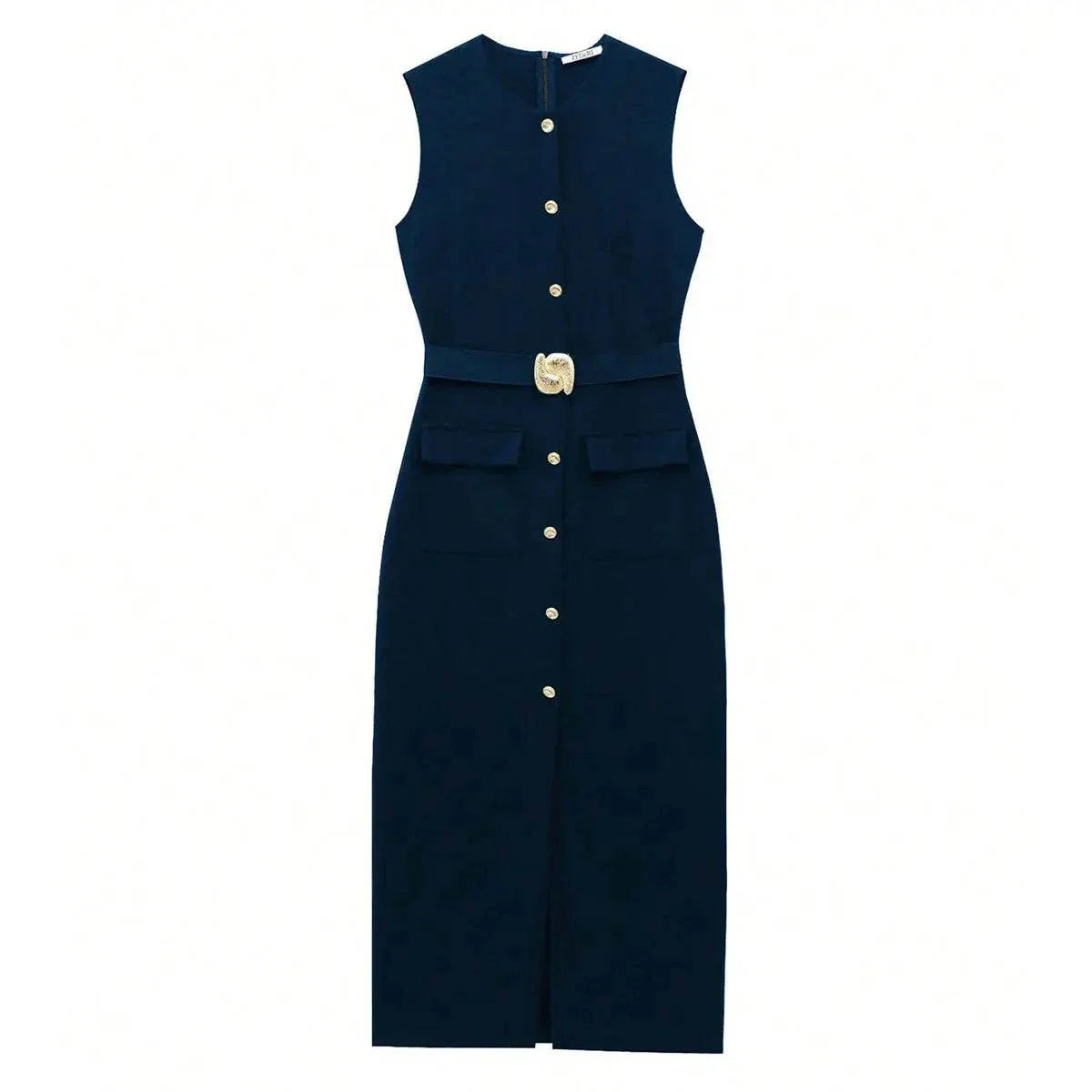 HH Women Elegant Black Dress O Neck Single