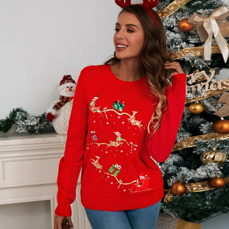  Christmas Knitted Sweaters Women 2025