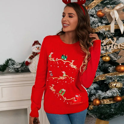  Christmas Knitted Sweaters Women 2025
