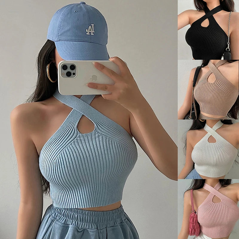Female Knitted Off Shoulder Crop Tops  | Going Out Tops