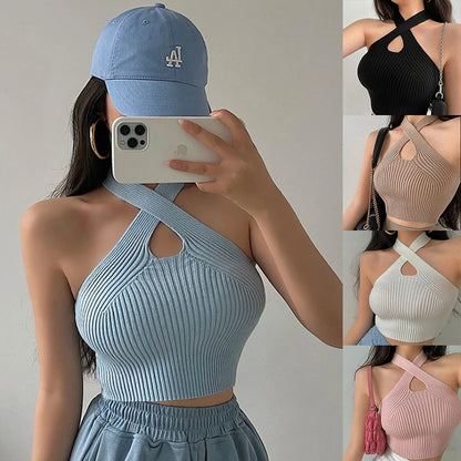 Female Knitted Off Shoulder Crop Tops  | Going Out Tops