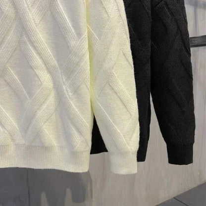 Knitted Sweaters for Men Solid  Crewneck Pullovers
