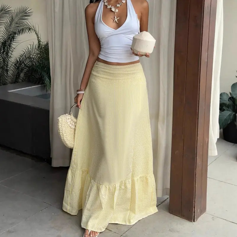 Skirt Long Yellow Women's Skirts 