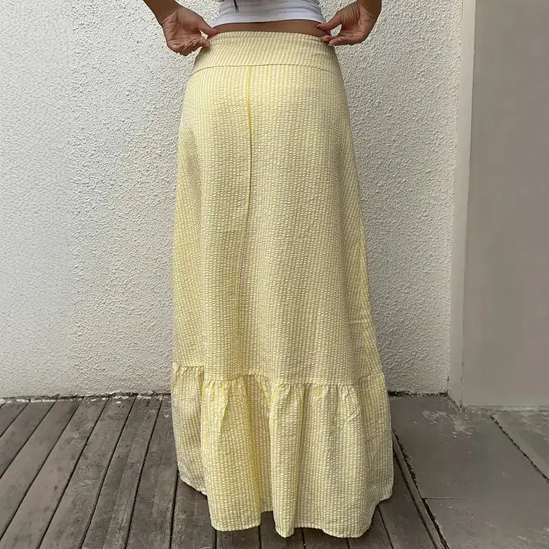 Skirt Long Yellow Women's Skirts Back View