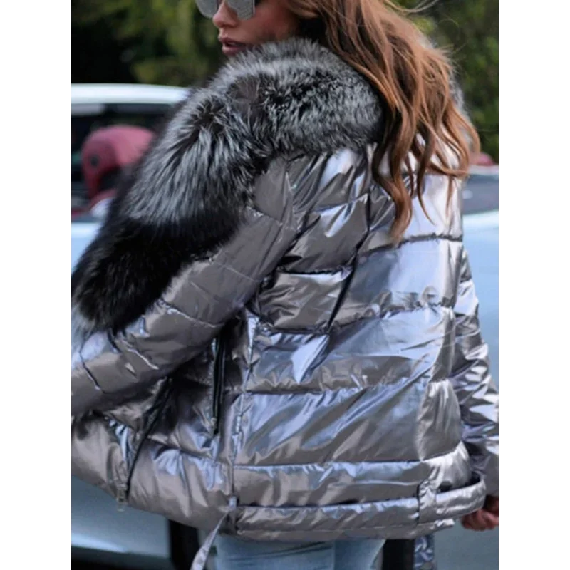 winter coats for women offers Winter Coat Women Bright Surface back view