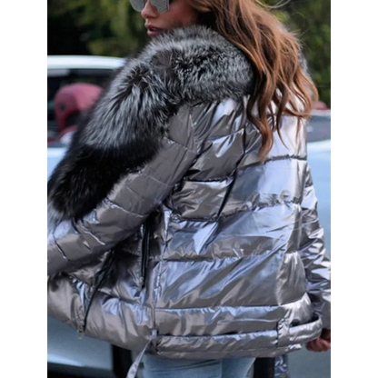 winter coats for women offers Winter Coat Women Bright Surface back view