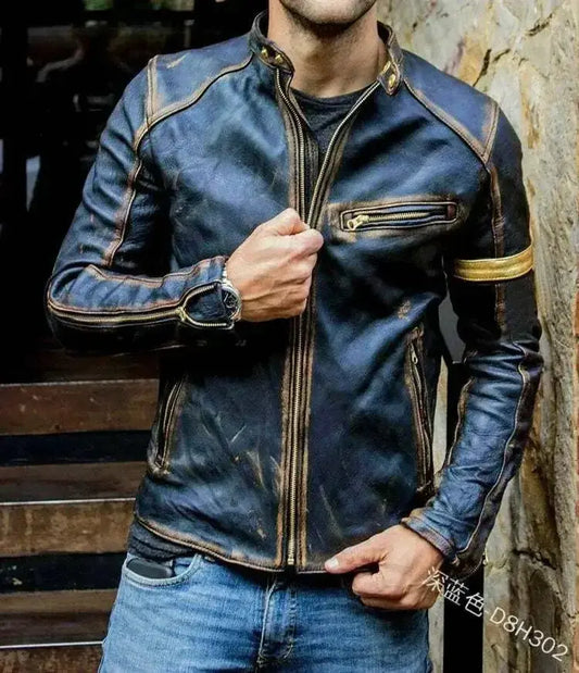 men jackets | European and American Men's Casual Leather Jacket | Clothing Casual Usa