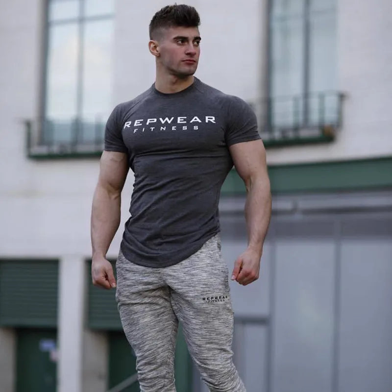 men t shirts | Men T Shirt Short Sleeve Shirts for Men Bodybuilding Dark gray