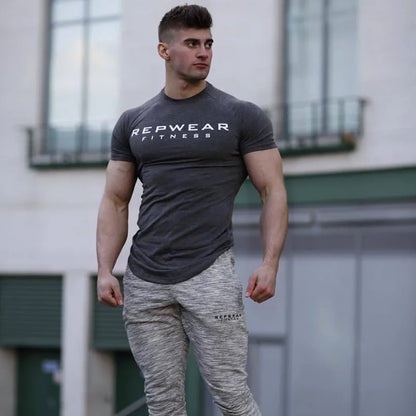 men t shirts | Men T Shirt Short Sleeve Shirts for Men Bodybuilding Dark gray