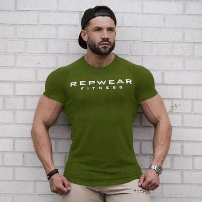 men t shirts | Men T Shirt Short Sleeve Shirts for Men Bodybuilding Green