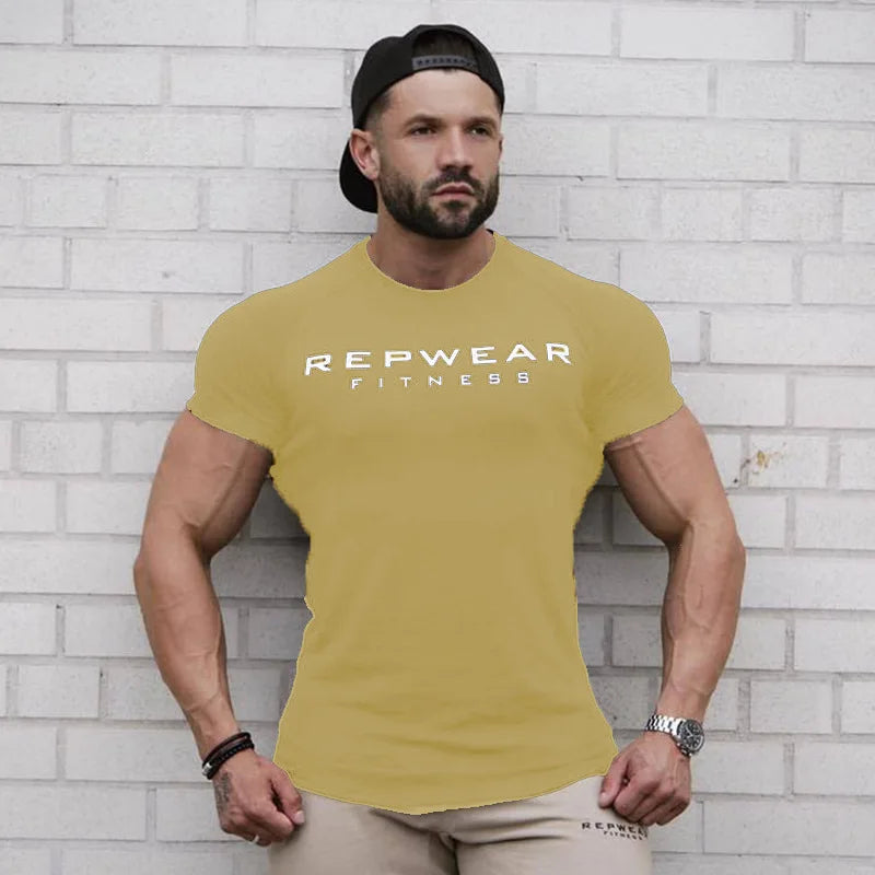 men t shirts | Men T Shirt Short Sleeve Shirts for Men Bodybuilding Khaki