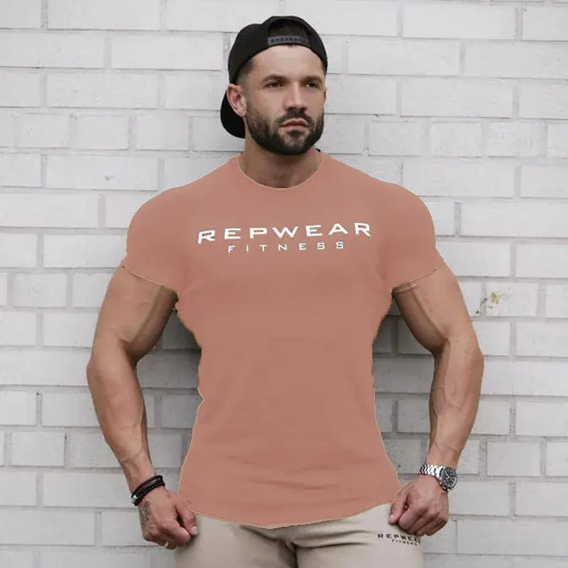 men t shirts | Men T Shirt Short Sleeve Shirts for Men Bodybuilding Pink