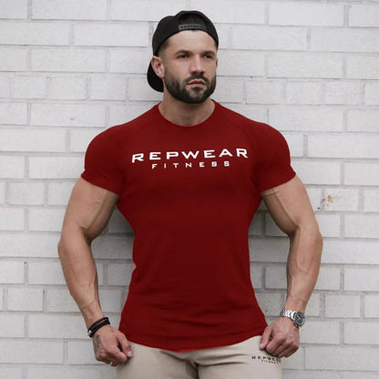 men t shirts | Men T Shirt Short Sleeve Shirts for Men Bodybuilding Red