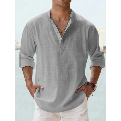men t shirts | New Cotton Linen Shirts for Men Grey