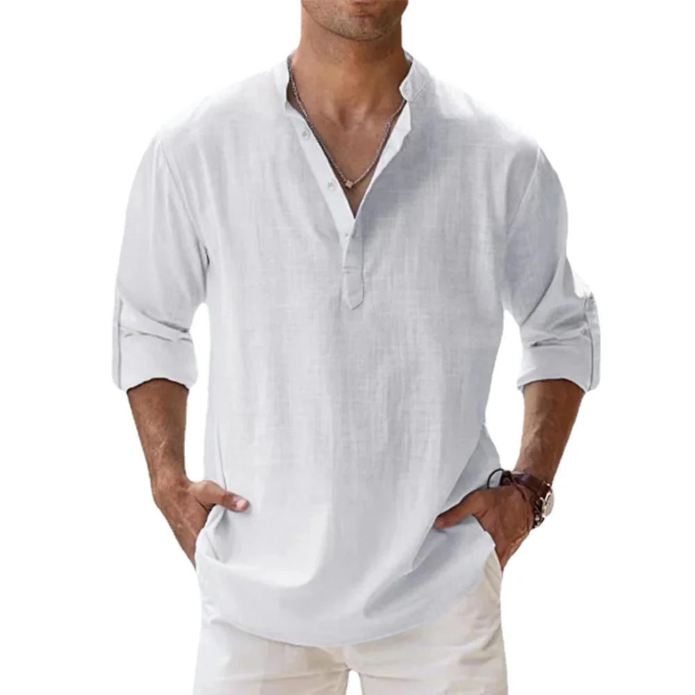 men t shirts | New Cotton Linen Shirts for Men White