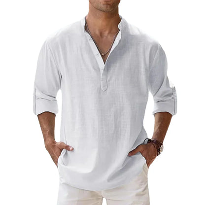 men t shirts | New Cotton Linen Shirts for Men White
