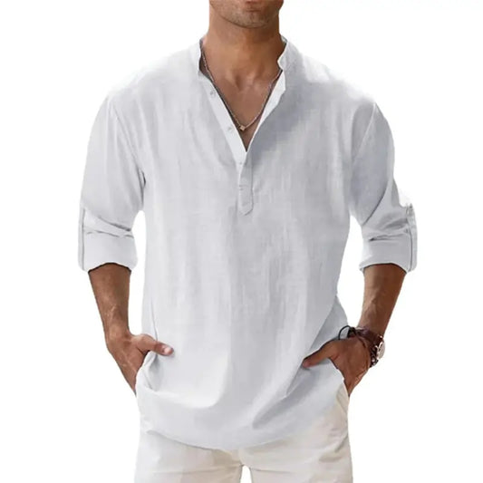 men t shirts | New Cotton Linen Shirts for Men White