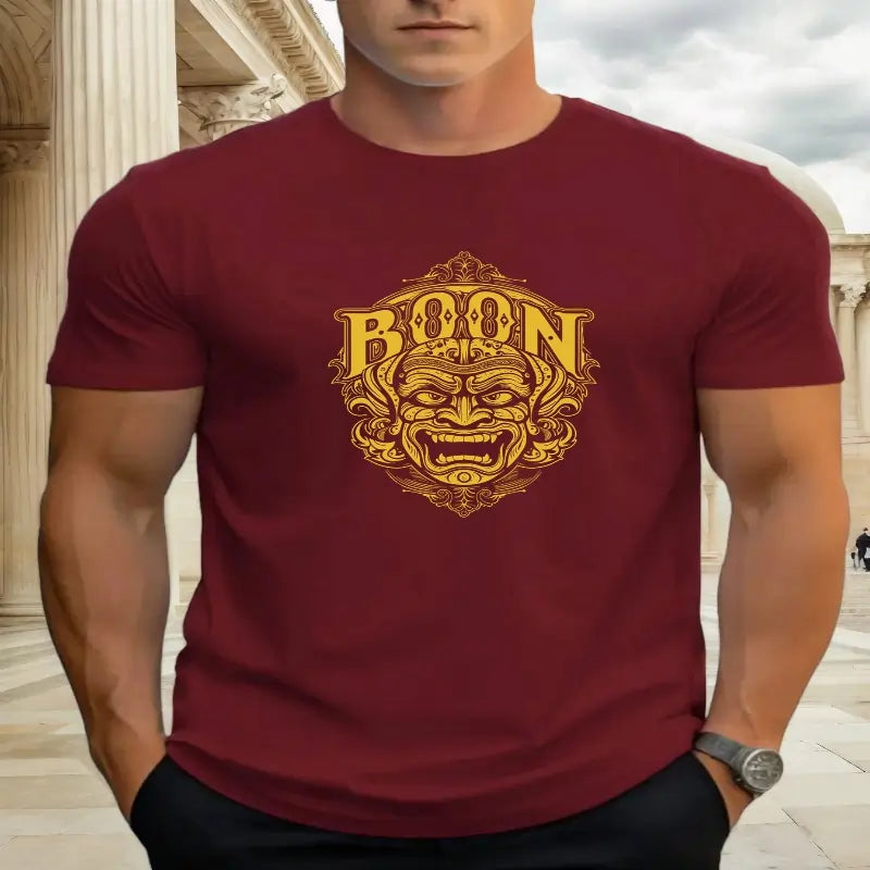 men t shirts | T Shirts For Men Mask 100% Cotton Graphic Printing Summer Round Neck Red